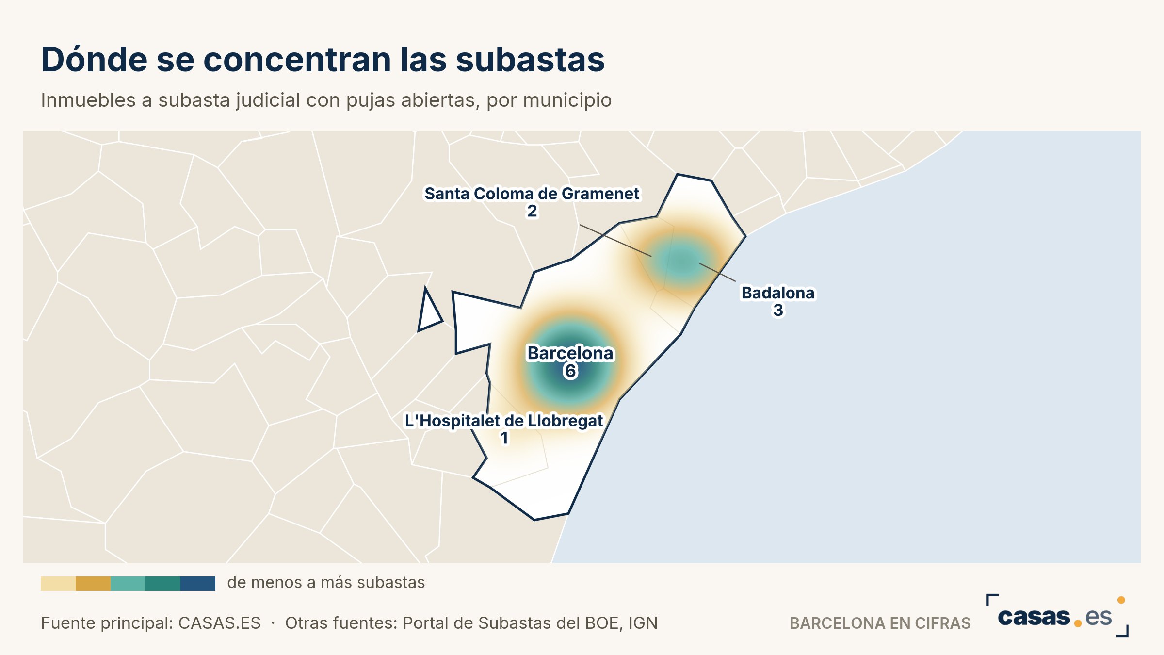 Dónde se concentran las subastas