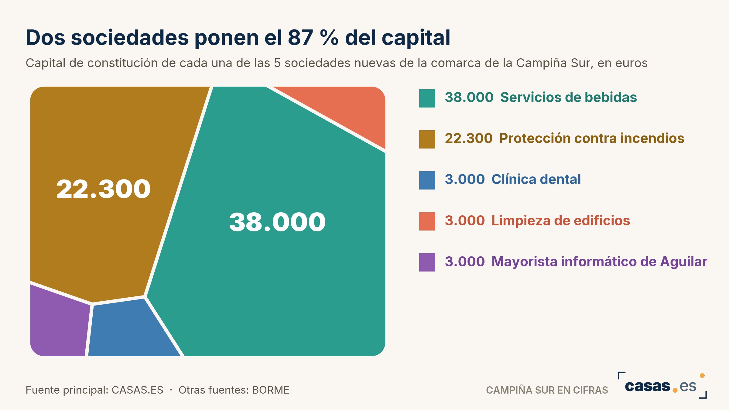 Dos sociedades ponen el 87 % del capital