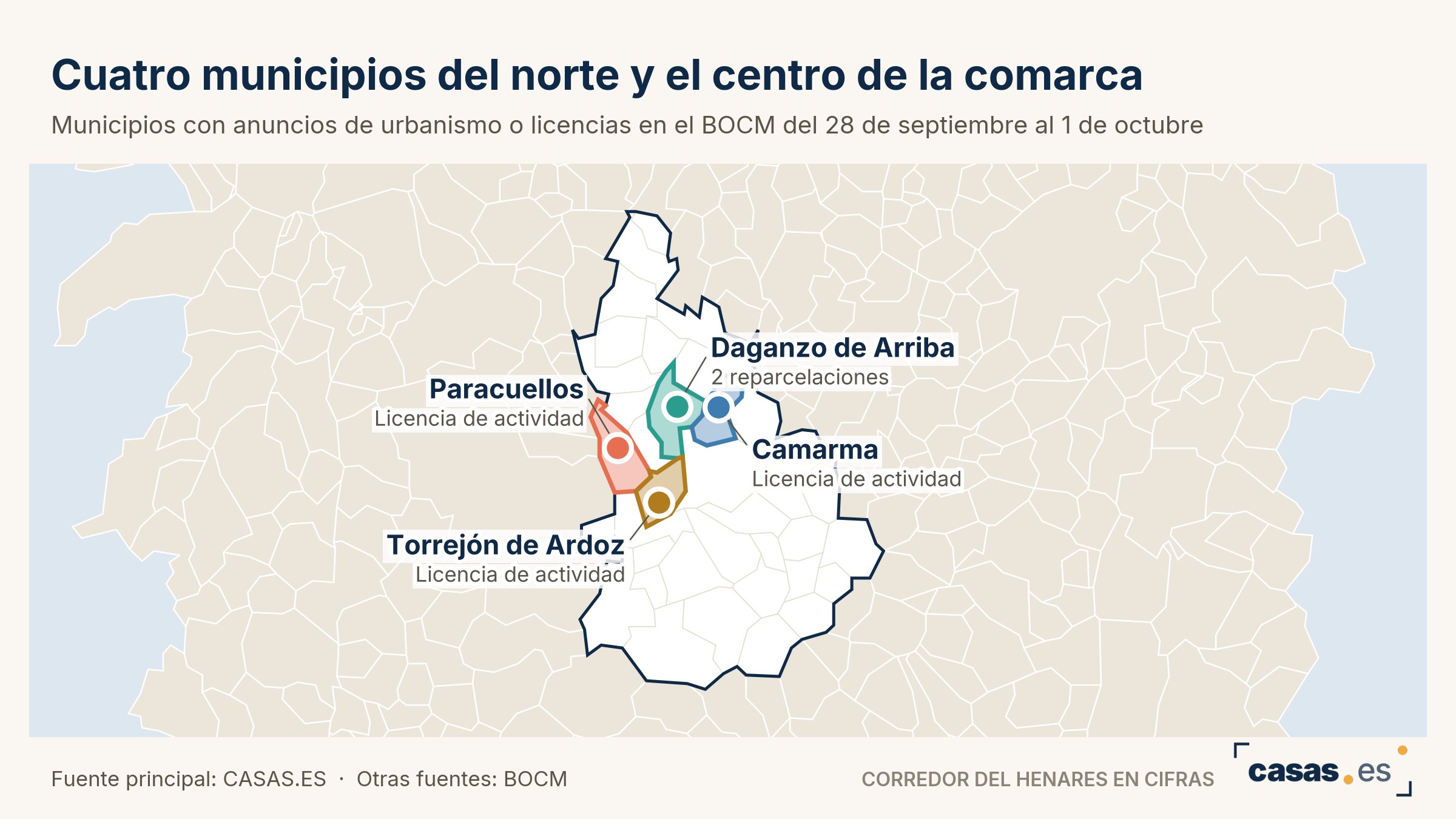 Cuatro municipios del norte y el centro de la comarca