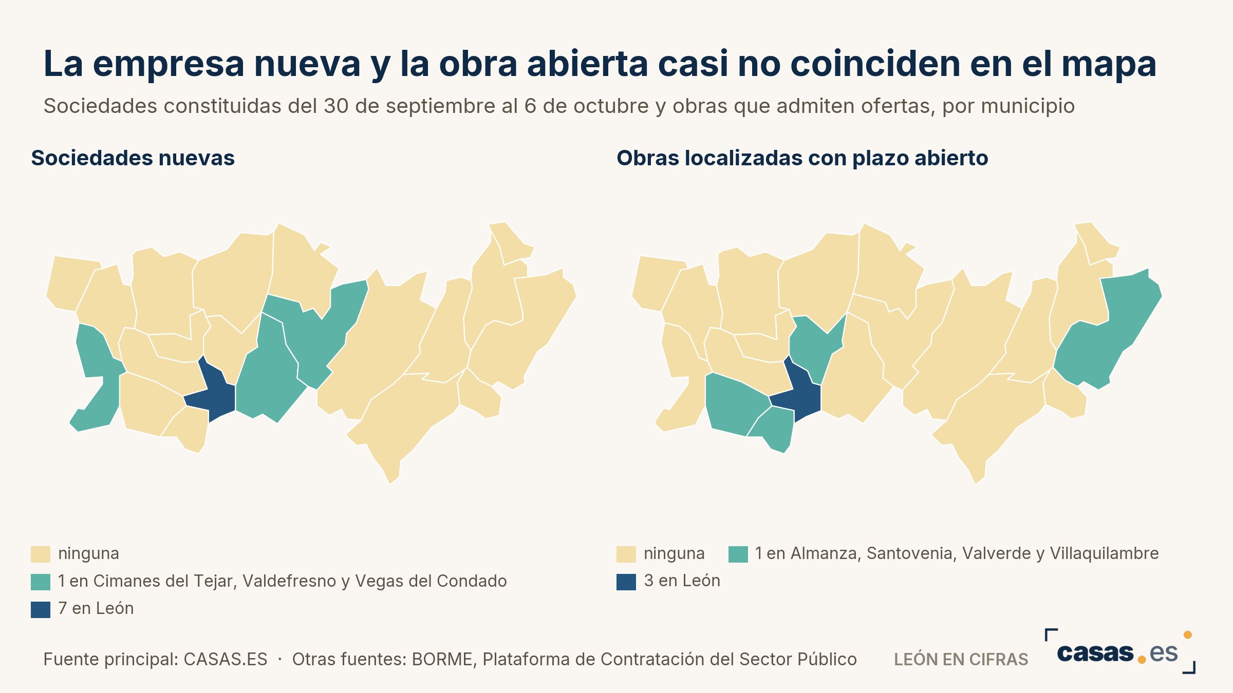 La empresa nueva y la obra abierta casi no coinciden en el mapa