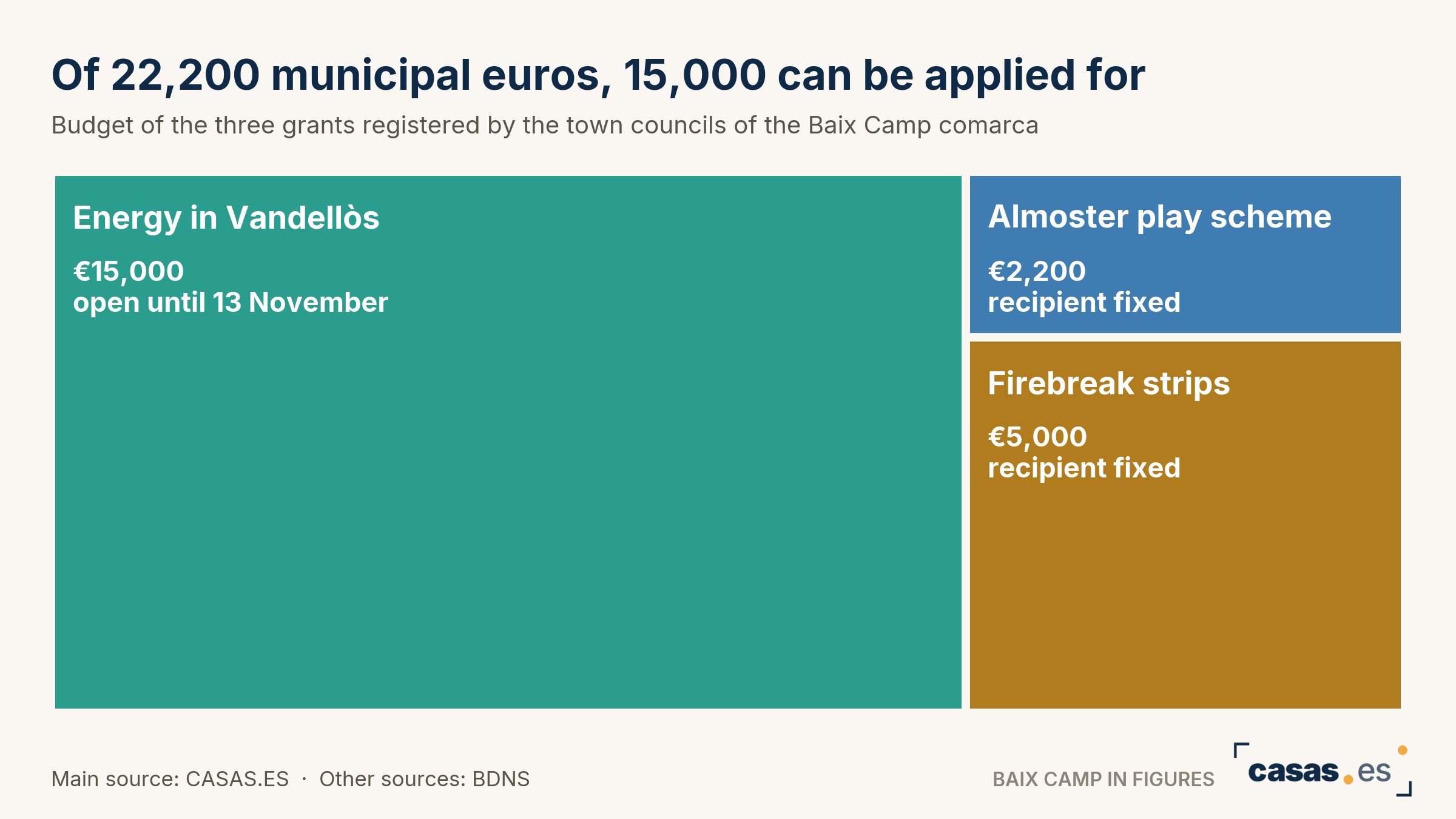 Of 22,200 municipal euros, 15,000 can be applied for