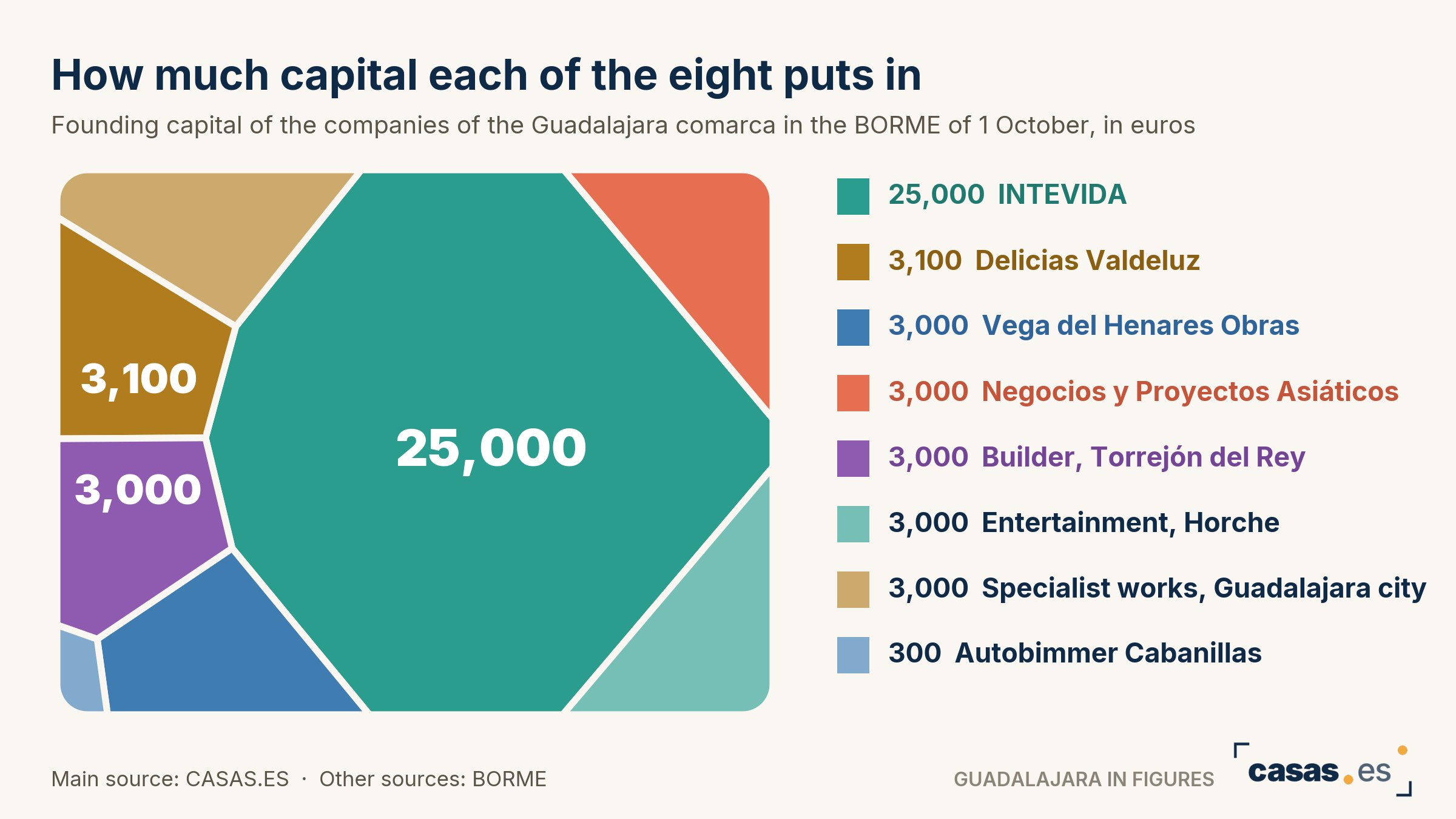 How much capital each of the eight puts in
